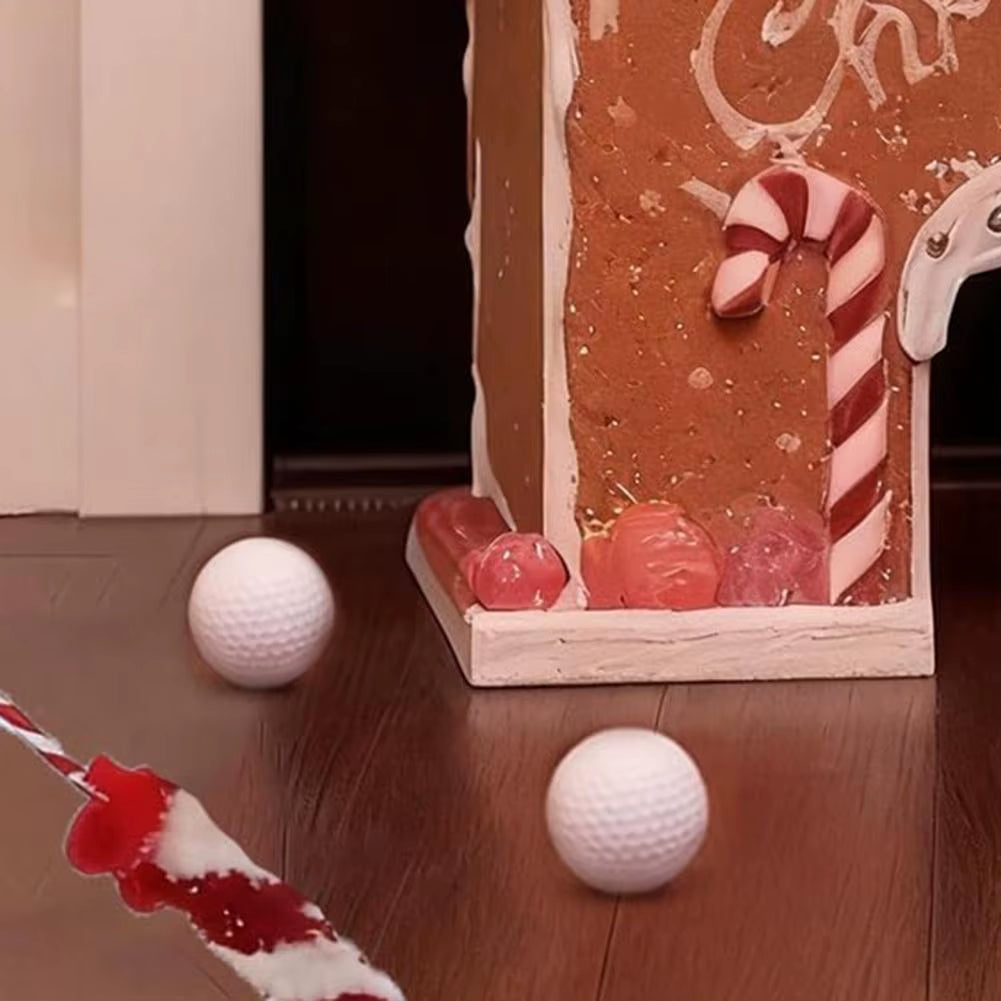 Gingerbread Golf Set Festive Party Decorations Festive Gingerbread Golf Game Set for Christmas Parties Indoor Miniature for Kids