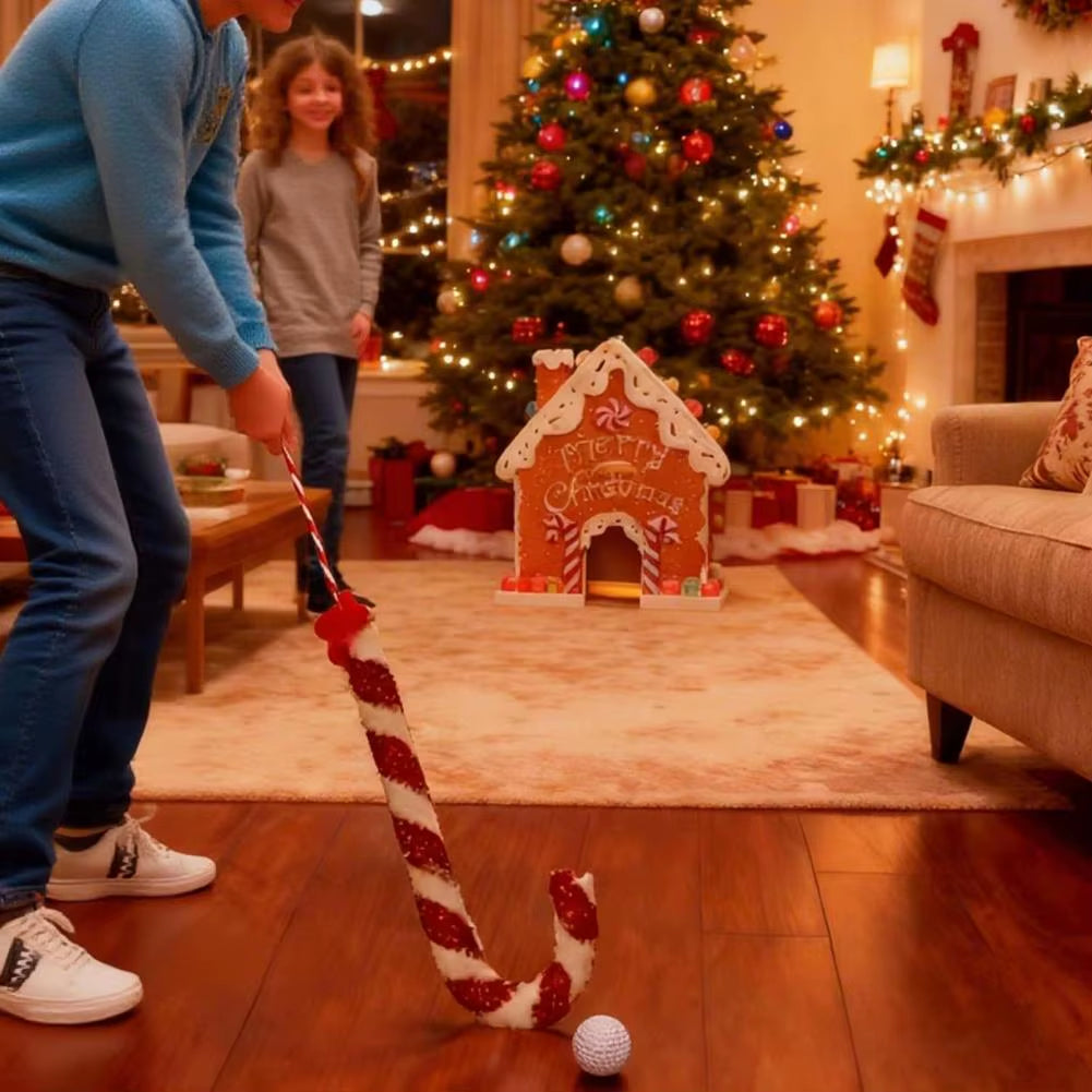 Gingerbread Golf Set Festive Party Decorations Festive Gingerbread Golf Game Set for Christmas Parties Indoor Miniature for Kids